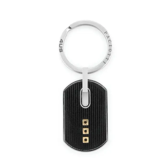 Porta Chiavi Uomo 4Us Cesare Paciotti Acciaio Spinello Nero Oro 18 Kt 4Upc6940