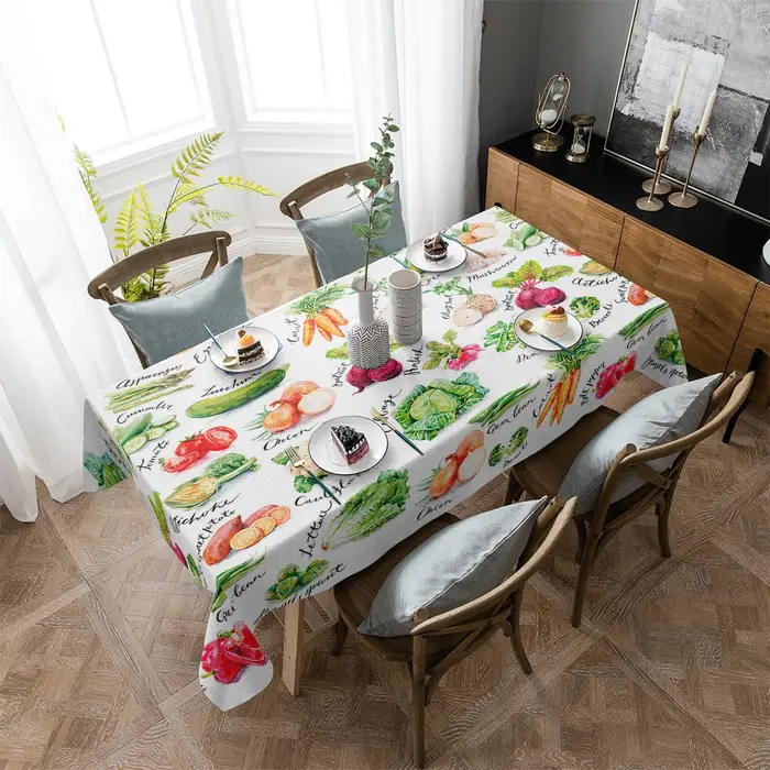 Tovaglia con texture di verdure ad acquerello Decorazioni per le feste Tovaglie rettangolari impermeabili Decorazioni per matrimoni Copritavolo 4pcs 33x48 Table mat