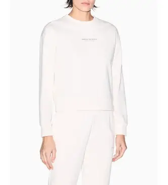 A|X Armani Exchange per donna XW001451AF10830U1003 Felpa normale bianco sporco, Casual, Cotone, Manica lunga