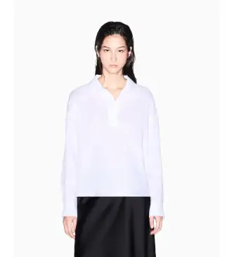 A|X Armani Exchange per donna XW001756AF21532U0002 Camicetta bianca dal taglio morbido, Bianco, Casual, Lino, Manica lunga