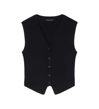 A|X Armani Exchange per donna XW001882AF10352UC001 Gilet nero con scollo a V, Casual, Classico, Viscosa