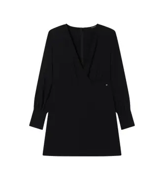 A|X Armani Exchange per donna XW002205AF16125UC001 Abito classico con scollo a V, nero (4), Casual, Poliestere, Manica lunga