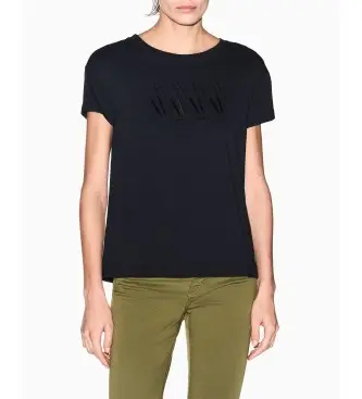 A|X Armani Exchange per donna XW002290AF17172UC001 maglietta nera, Nero, Casual, Cotone, Manica corta