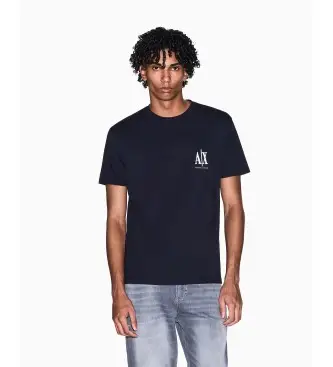 A|X Armani Exchange per uomo XM000365AF12308UB101 T-shirt blu navy fresca, Casual, Cotone, Manica corta