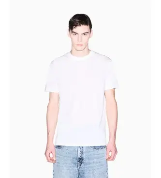 A|X Armani Exchange per uomo XM002450AF10356U0009 T-shirt bianca con stampa a rilievo, Bianco, Casual, Cotone, Manica corta