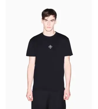 A|X Armani Exchange per uomo XM002454AF10358UC001 T-shirt nera con design, Nero, Casual, Cotone, Manica corta