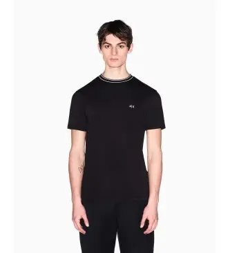 A|X Armani Exchange per uomo XM002484AF21936UC001 T-shirt nera girocollo, Nero, Casual, Cotone, Manica corta