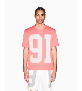 A|X Armani Exchange per uomo XM002510AF10358U4029 T-shirt color corallo a vestibilità regolare, Casual, Cotone, Manica corta