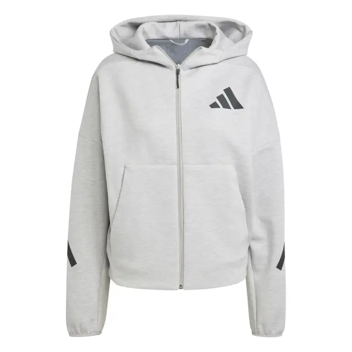 Felpa con cerniera a cappuccio da donna adidas Z N E Gris