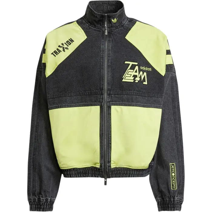 Giacca Adidas Originals Adilenium Ss24 Logo Zip Retro Sportiva Collo Alto Manica Lunga Uomo Giacca Gialla Nera JN0824 XL