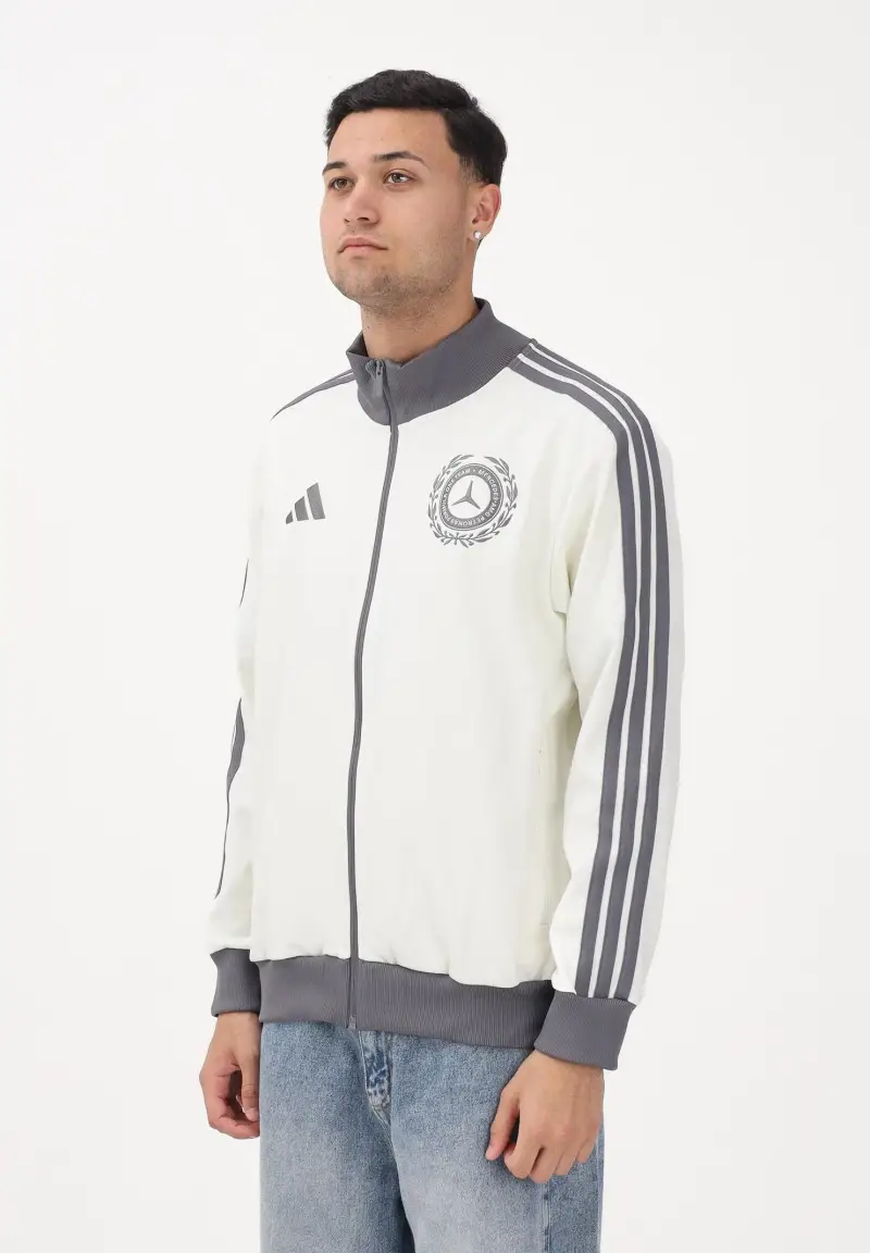 adidas performance Felpa con zip MERCEDES - AMG PETRONAS FORMULA 1 TEAM Silver Arrows Icon panna e grigia da uomo