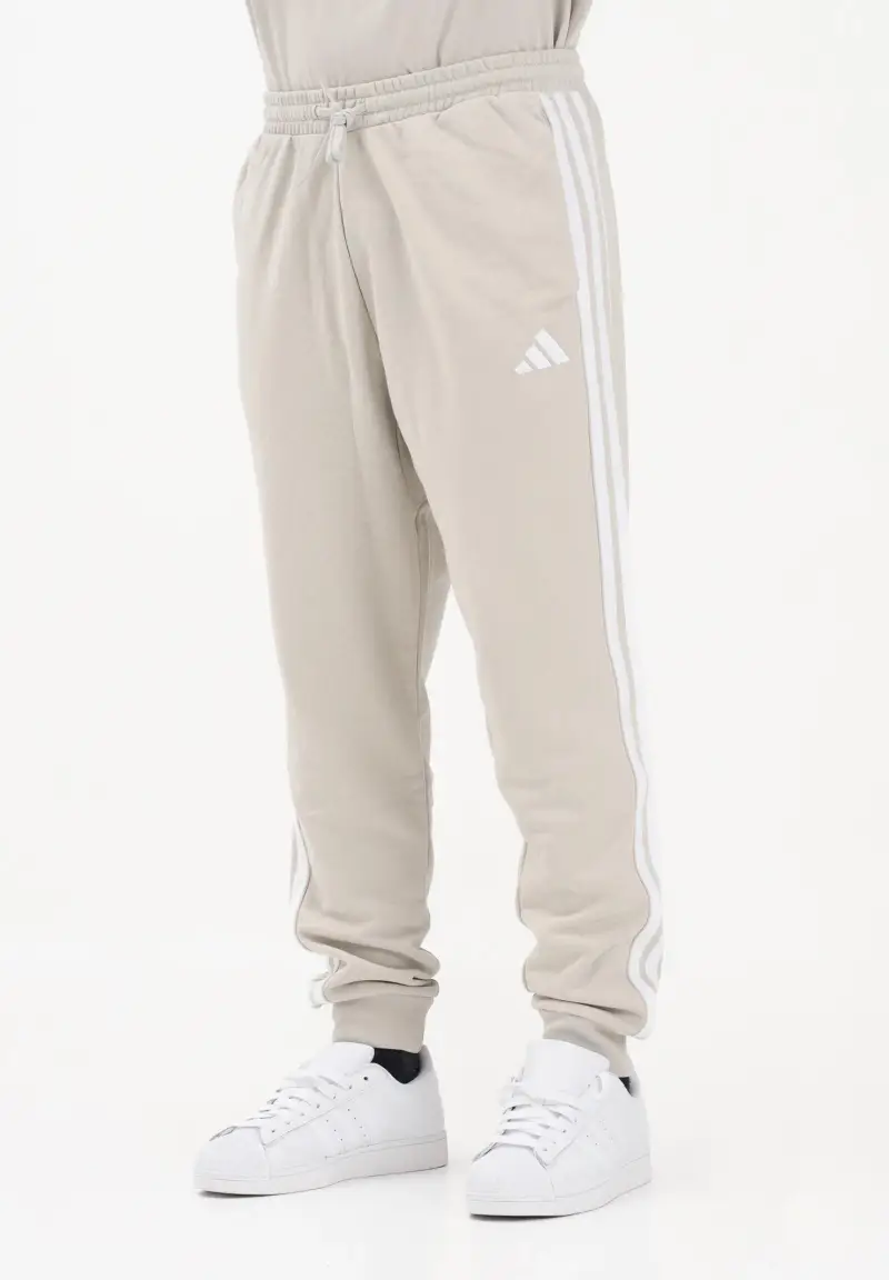 adidas performance Pantalone sportivo ESSENTIALS THREE STRIPES FRENCH TERRY beige da uomo