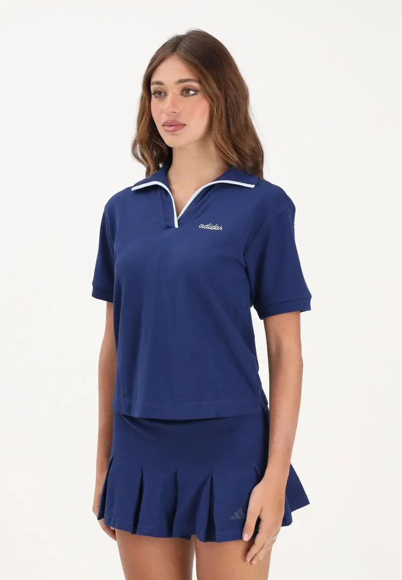 adidas performance Polo a manica corta Seasonal Essentials Colorpop blu da donna