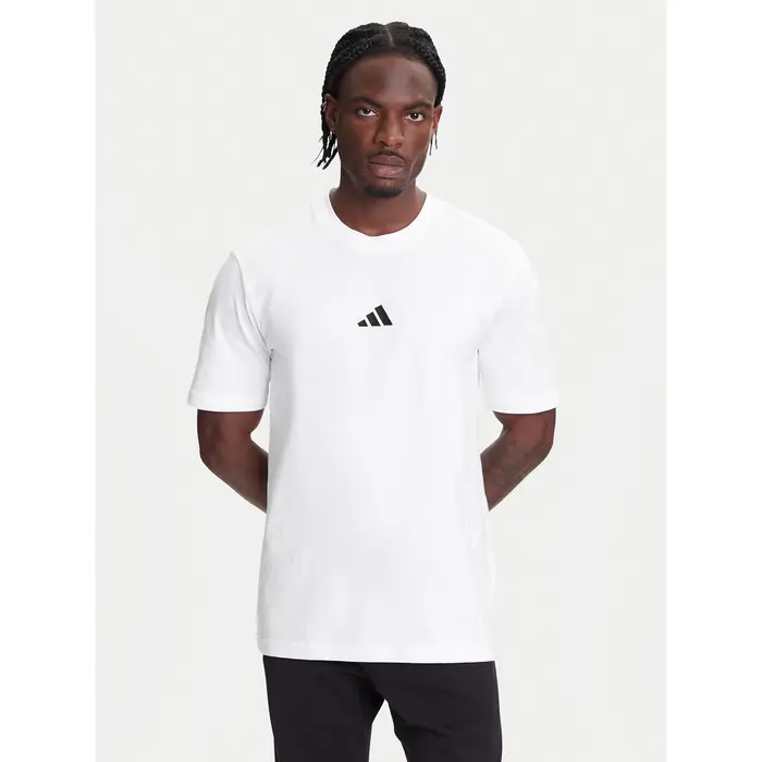adidas T-shirt Essentials Small Logo JF1092 Bianco Regular Fit