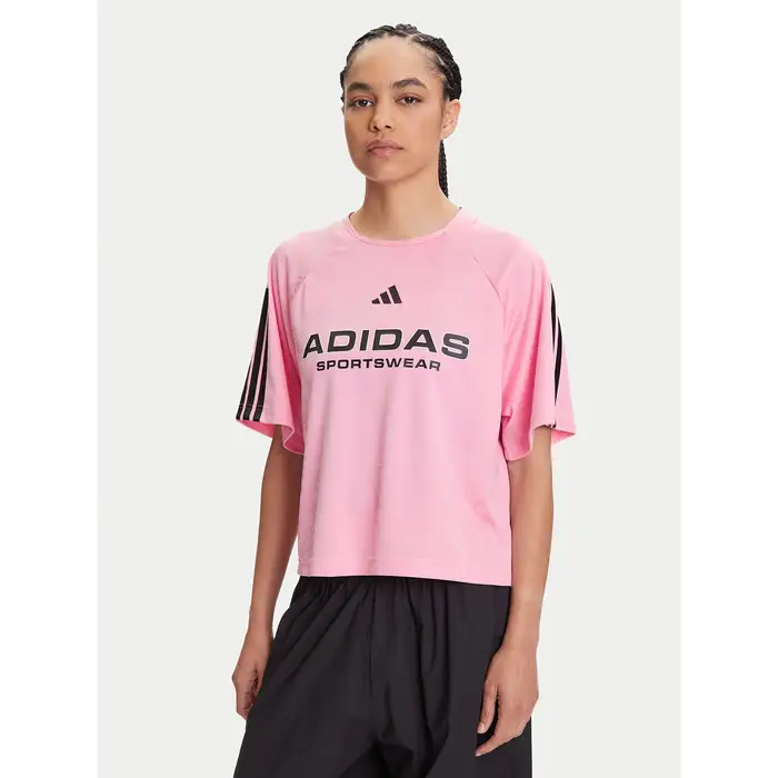 adidas T-shirt Tiro x Common Goal Jacquard JL9213 Rosa Loose Fit