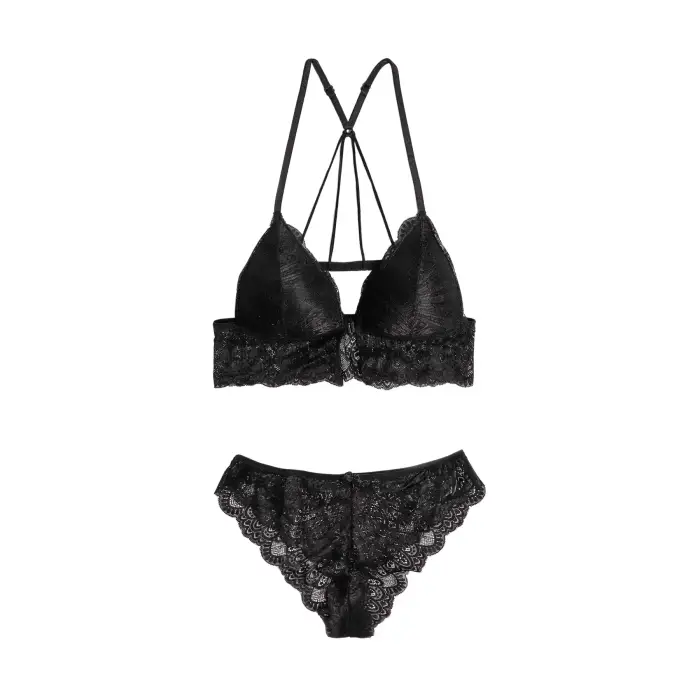 Completo top triangolare e culotte in pizzo donna Admas