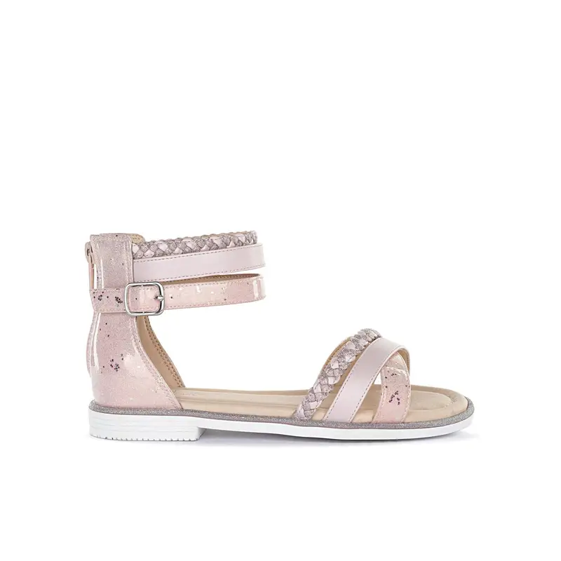 ALESYA GIRL Sandali rosa da bambina con cinturini e zip posteriore