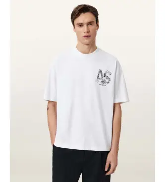 ALL SAINTS per uomo M031PE Maglietta bianca Mixtape, Bianco, Casual, Cotone, Manica corta