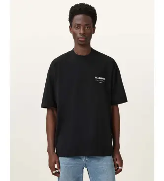 ALL SAINTS per uomo M071PB Maglietta nera underground, Nero, Casual, Cotone, Manica corta