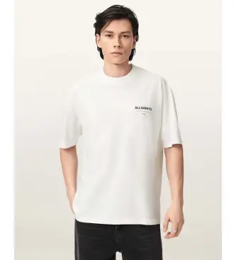 ALL SAINTS per uomo M071PB Maglietta Underground bianca, Bianco, Casual, Cotone, Manica corta
