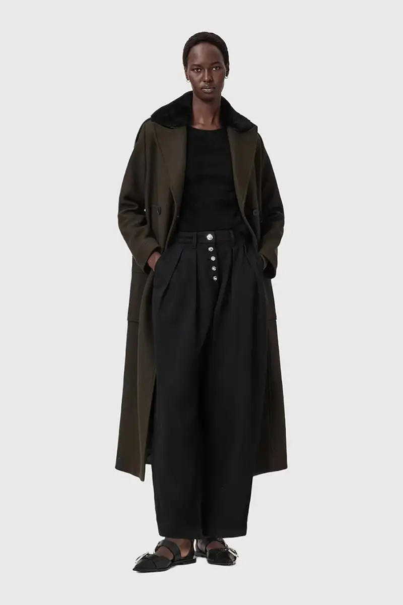 AllSaints cappotto con lana Verde
