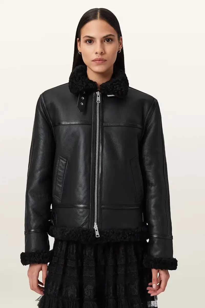 AllSaints giacca in pelle LOREL Nero