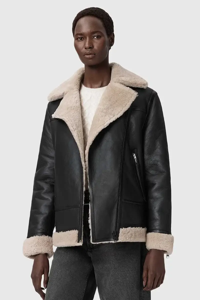 AllSaints giacca in pelle SOLA Nero