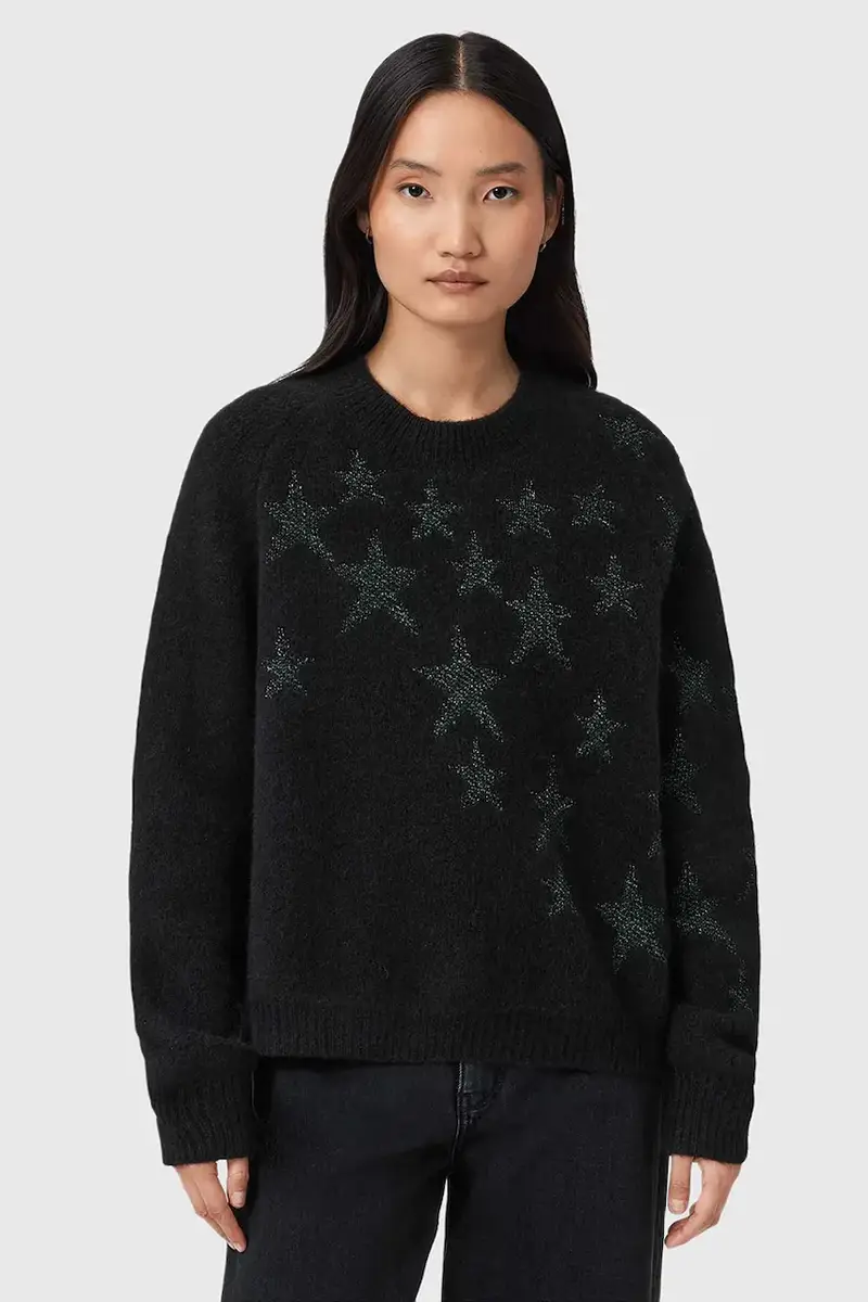 AllSaints maglione con lana Nero