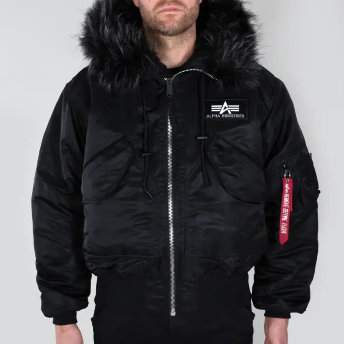Bomber con cappuccio Alpha Industries 45P Custom Noir