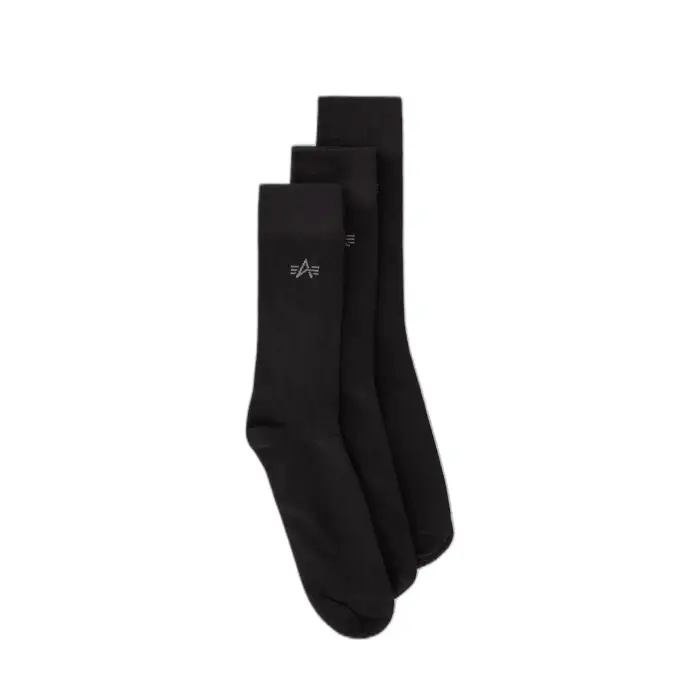 Calzini Alpha Industries Basic Socks 3 Pack Noir