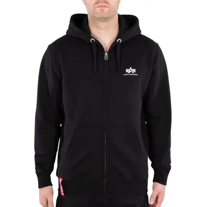 Felpa con cappuccio Alpha Industries Basic Zip Noir
