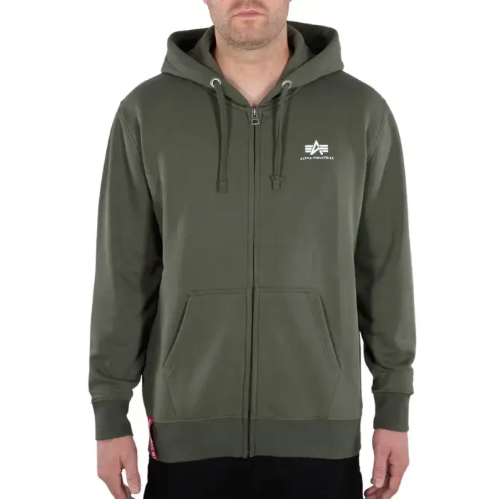 Felpa con cappuccio Alpha Industries Basic Zip Vert