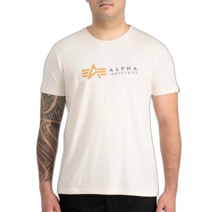 T-shirt Alpha Industries Label Blanc