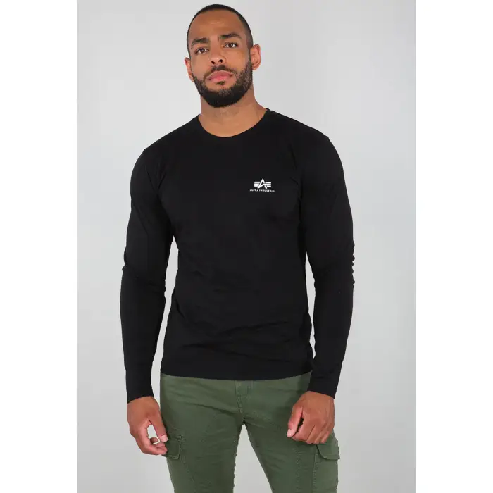 T-shirt maniche lunghe Alpha Industries Basic Small Logo Noir