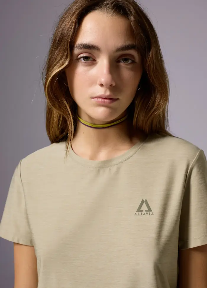 T-shirt Tecnica Sportiva Altavia With Deborah Compagnoni, Donna, Beige