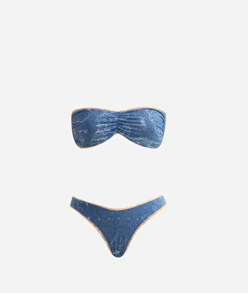 Alviero Martini Geo Denim bikini a fascia Denim