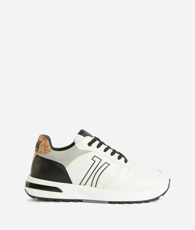 Alviero Martini Geo Road Glasgow sneaker in eco nappa Bianche
