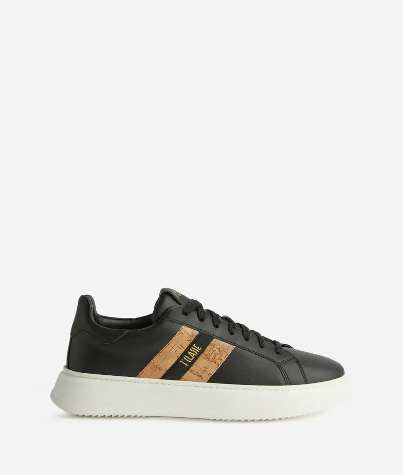 Alviero Martini Sneaker in pelle liscia con bande Geo Classic Nere
