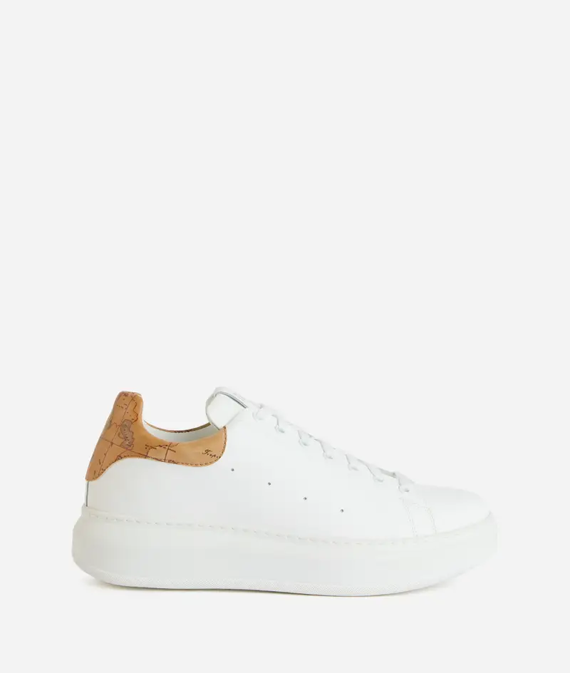 Alviero Martini Sneaker in pelle liscia con dettaglio Geo Classic Bianche