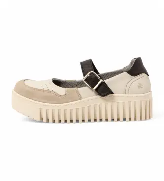 per donna 1151511VI003_0MU Scarpe in pelle 1515 Brighton beige, nero (42), 3 a 5cm, Fibbia, Casual