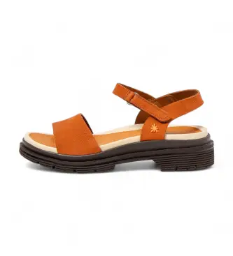 per donna 1154831GM003_0MU Sandali in pelle 1548 Birmingham (41), Marrone, Basso, 1 a 3 cm, Velcro, Casual