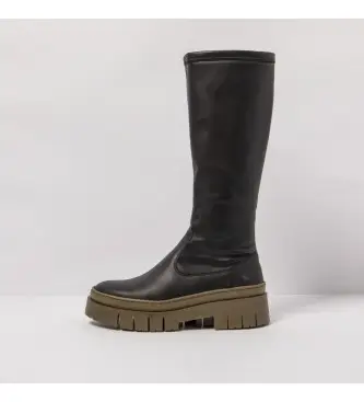 per donna 1195611UK003_001 1956 Stivali in pelle nappa nera e bordeaux (40), Nero, Basso, Cerniera, Casual