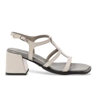 per donna 1201111EW003_039 Sandali in pelle grigia del 2001 (42), 5 a 8cm, Fibbia, Grigio, Classico