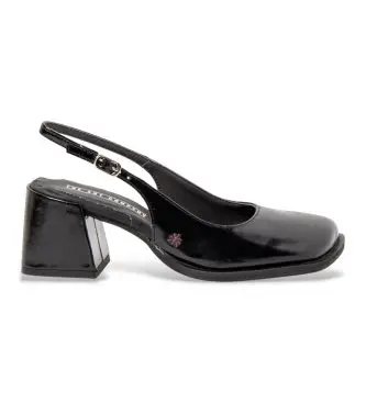 per donna 120121101003_001 Sandali in pelle nera 2012 (40), Nero, 5 a 8cm, Fibbia, Classico