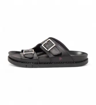 per donna 120201301003_001 Sandali in pelle Minorca 2020 Nero (46), Basso, Fibbia, Casual