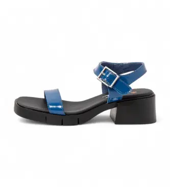 per donna 1206011G8003_0B0 Sandali in pelle 2060 Warsaw Blu (40), 5 a 8cm, Fibbia, Casual