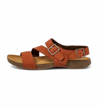 unisex 109997MH0003_006 Sandali in pelle 0999 I Breathe arancioni (39), Basso, Fibbia, Casual, Arancione Naturale