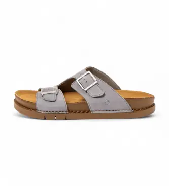 unisex 120201150003_0B0 Sandali in pelle 2020 Kassel blu (45), Basso, Fibbia, Casual