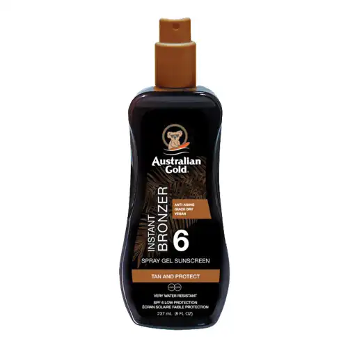 Australian Gold SPF6 Spray Gel with Instant Bronzer 237ml - Gel solare corpo bassa prot