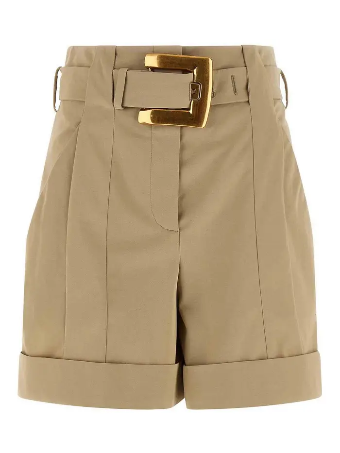 Balmain Pantaloncini con fibbia Anthem Beige